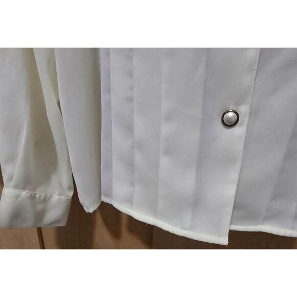 Vintage Lindsay Blake sz16 Womens Cream Button-Up Blouse W Pearl Accents buttons - Picture 5 of 10